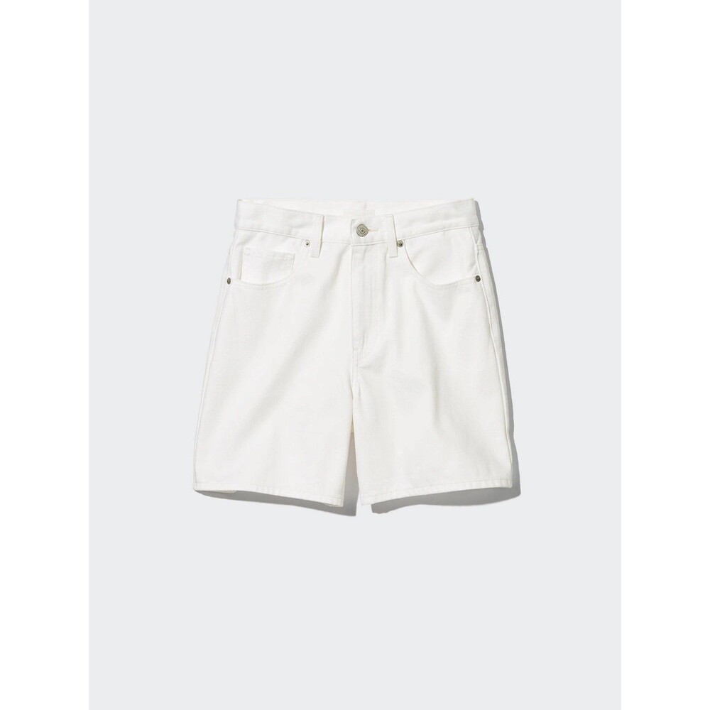 Uniqlo Jeans Women’s 28 White High Rise Denim Shorts